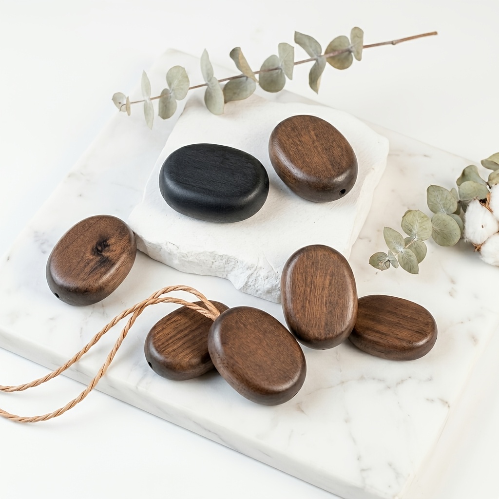 Dark Brown and Black Wooden Pendants for DIY Crafting